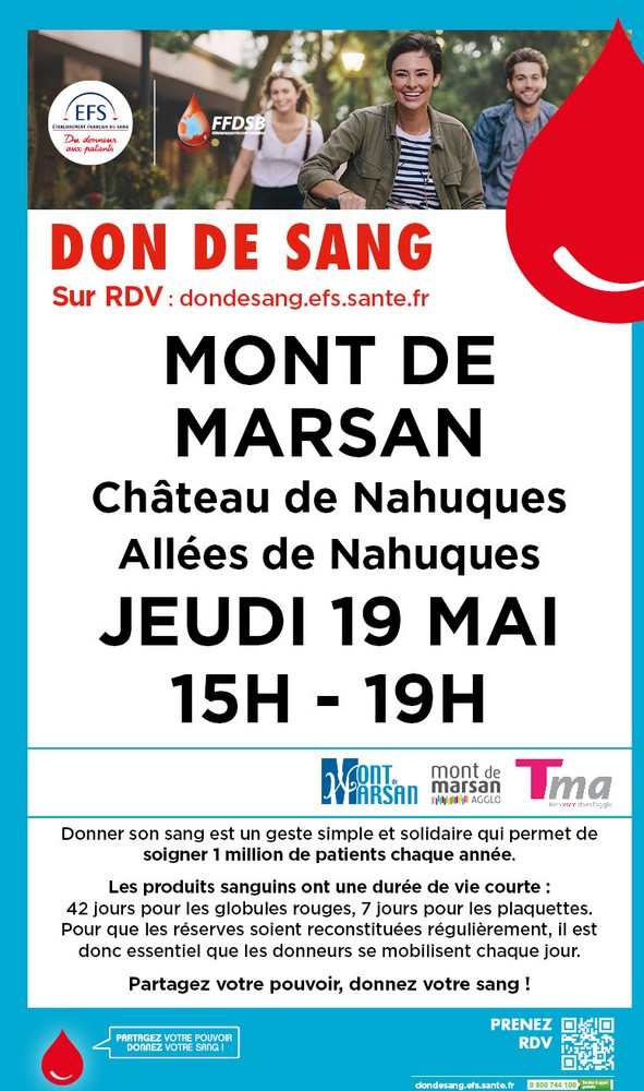 image : Don du sang le 19 mai 2022 - Mont de Marsan