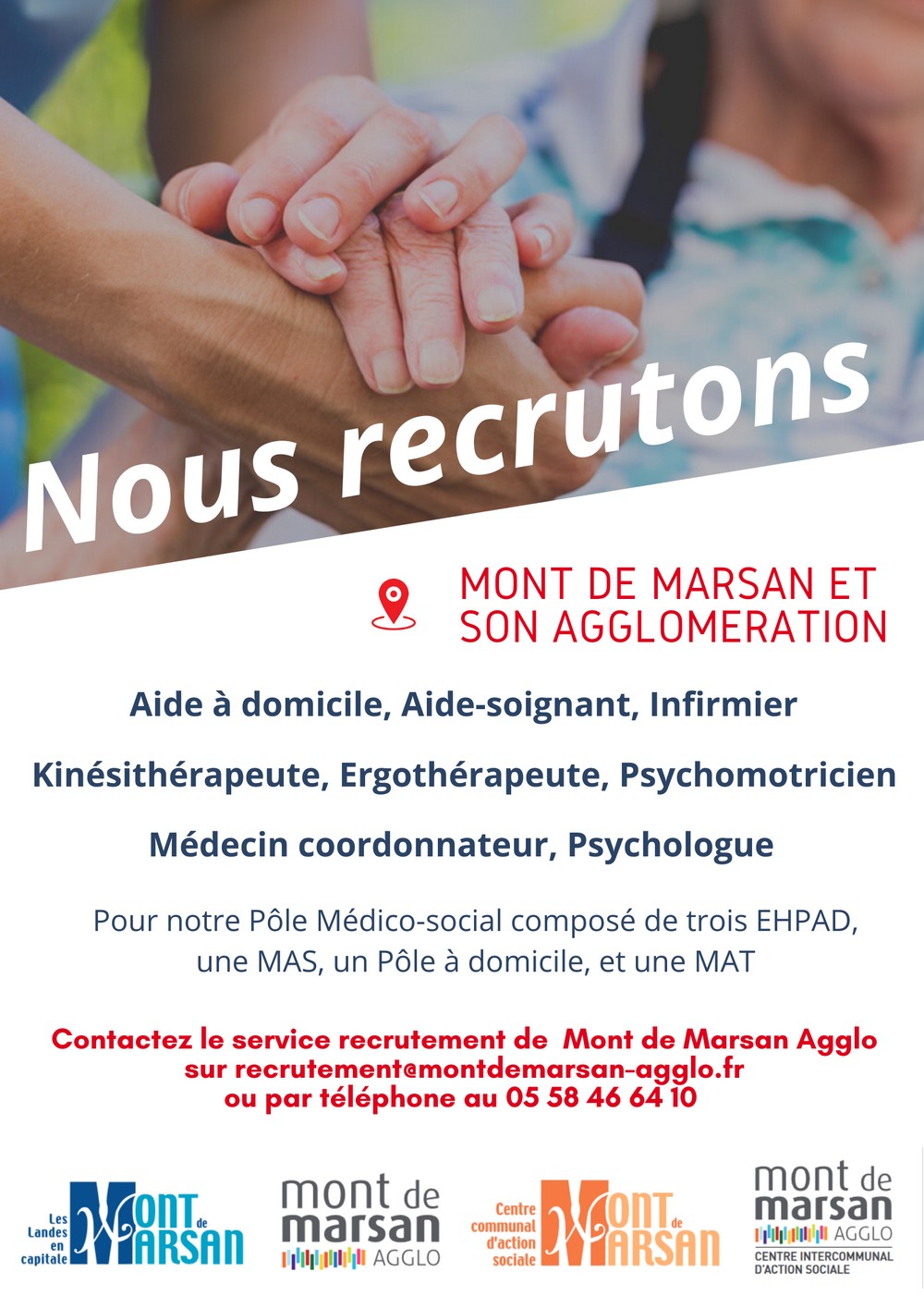 image : Affiche Offre d emploi Pôle Médico-social - Mont de Marsan et son agglomération