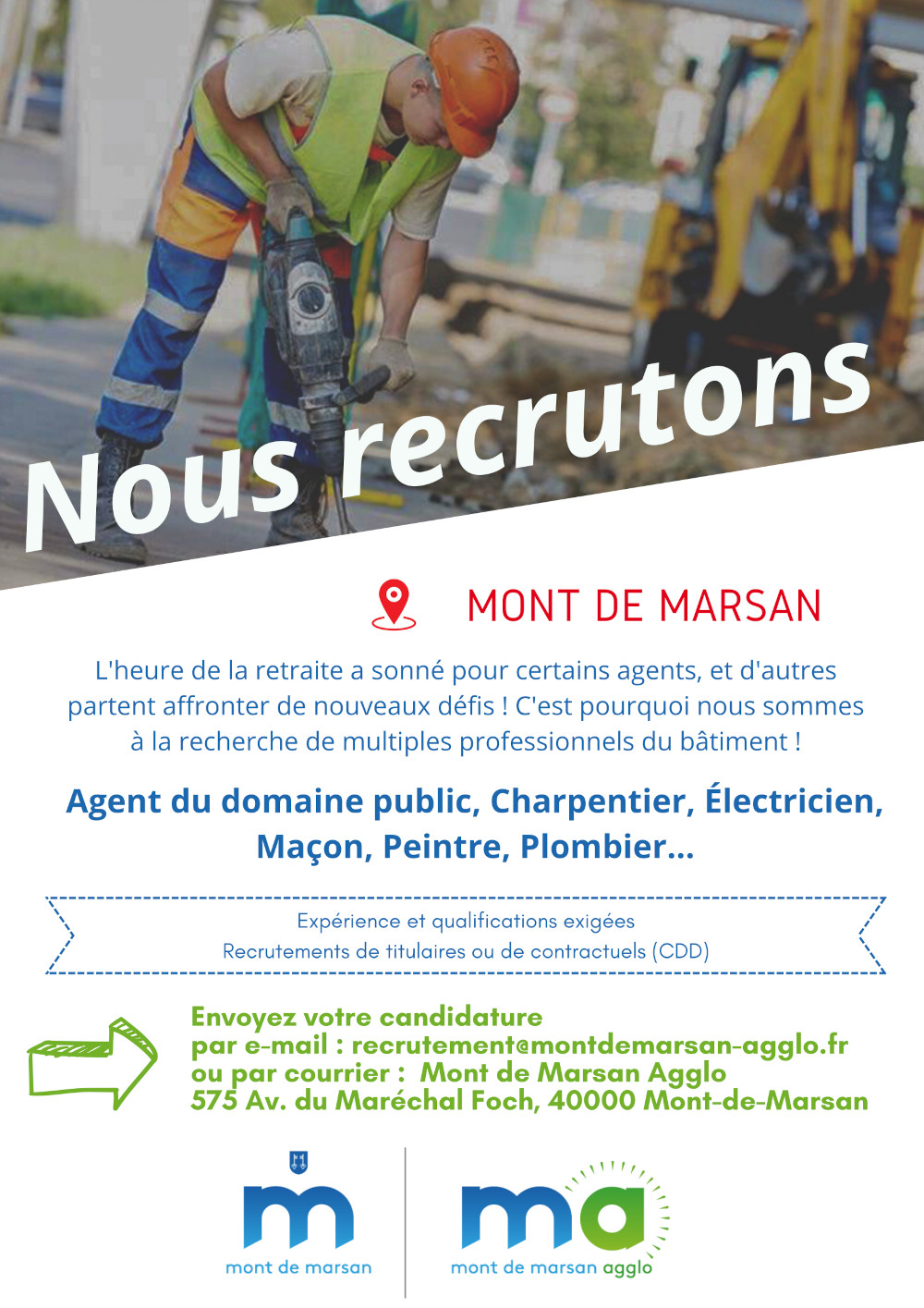 image : Affiche Offre d emploi Parc Technique Minicipal - Mont de Marsan
