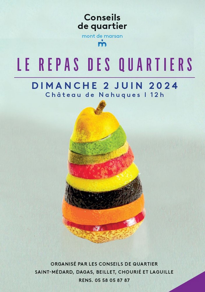 image : Affiche repas des quartiers 2 juin 2024 - Conseils de quartier Mont de Marsan