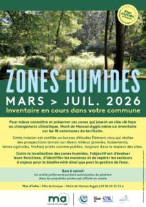 Affiche : Inventaire des zones humides mars-juillet 2026 - Mont de Marsan Agglo