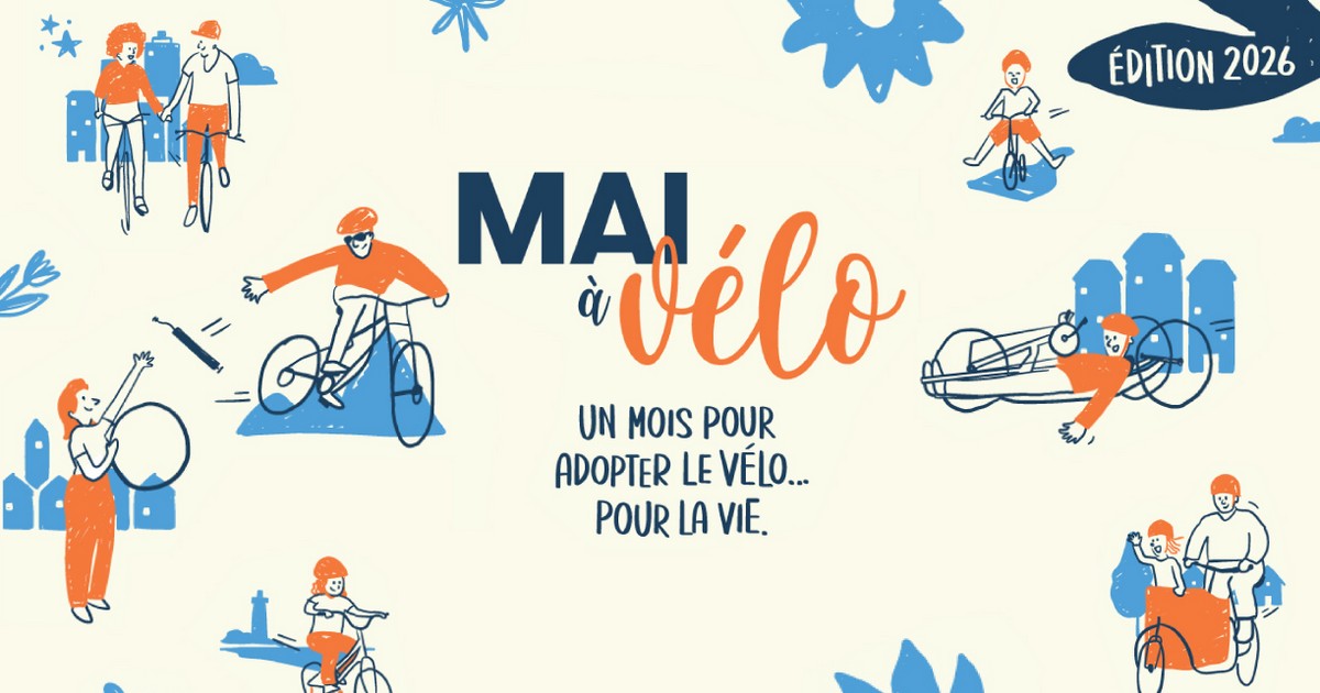 Mai à vélo 2026 - Un moi pour adopter le vélo pour la vie.